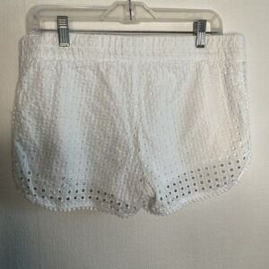 Lilly Pulitzer for Target White Eyelet Lined Lace Chino Shorts Women M China